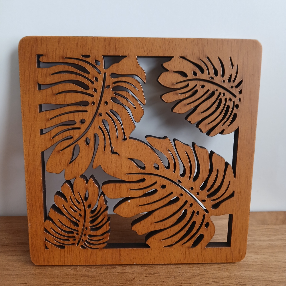 Source Unknown Wooden Leaf Decor - Brown